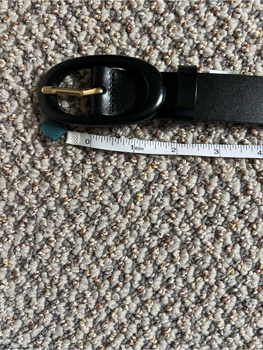 J Crew Classic Black Leather Womens Belt with Oval Gold Buckle Sz S